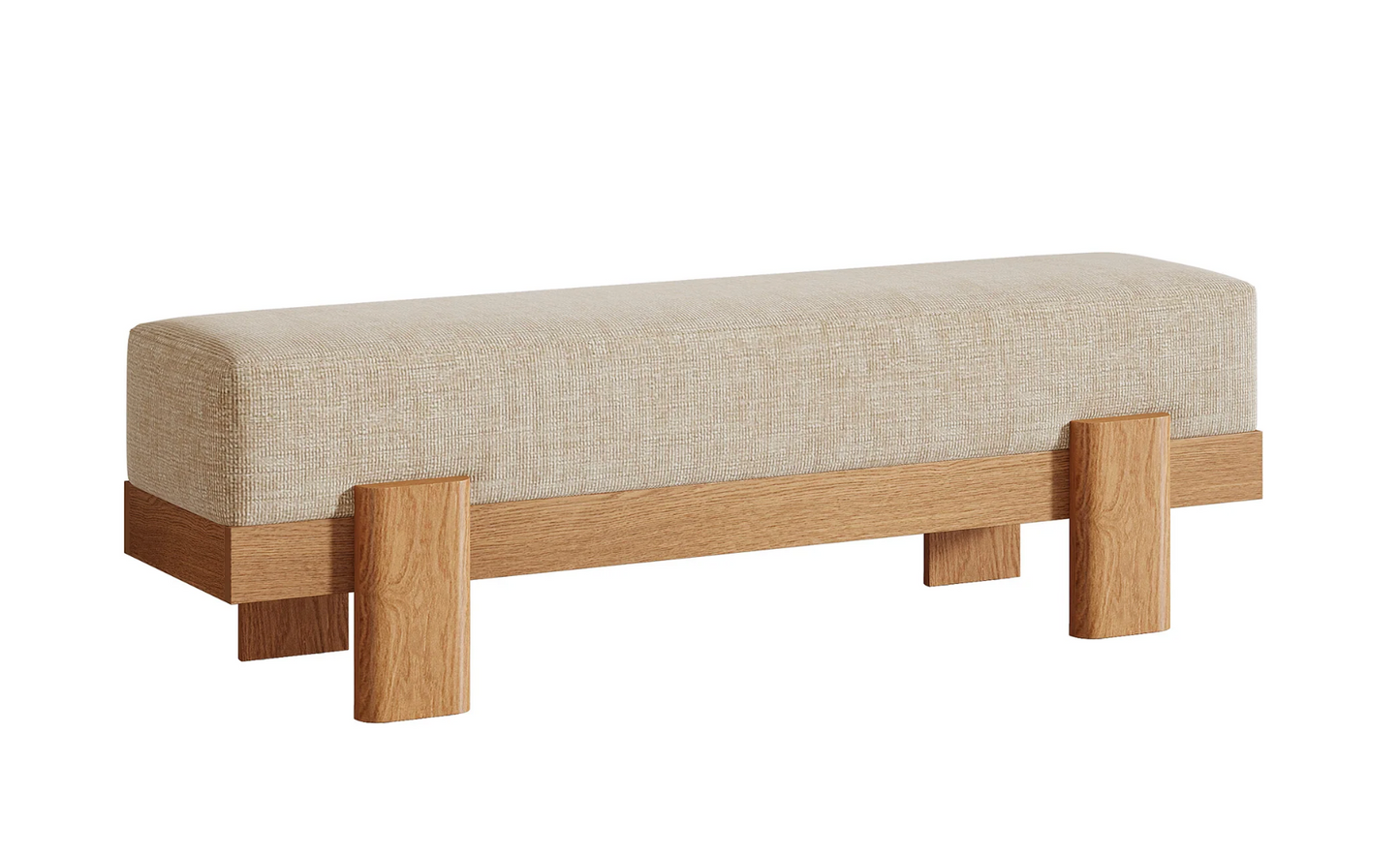 Plush Natural Wood Bench