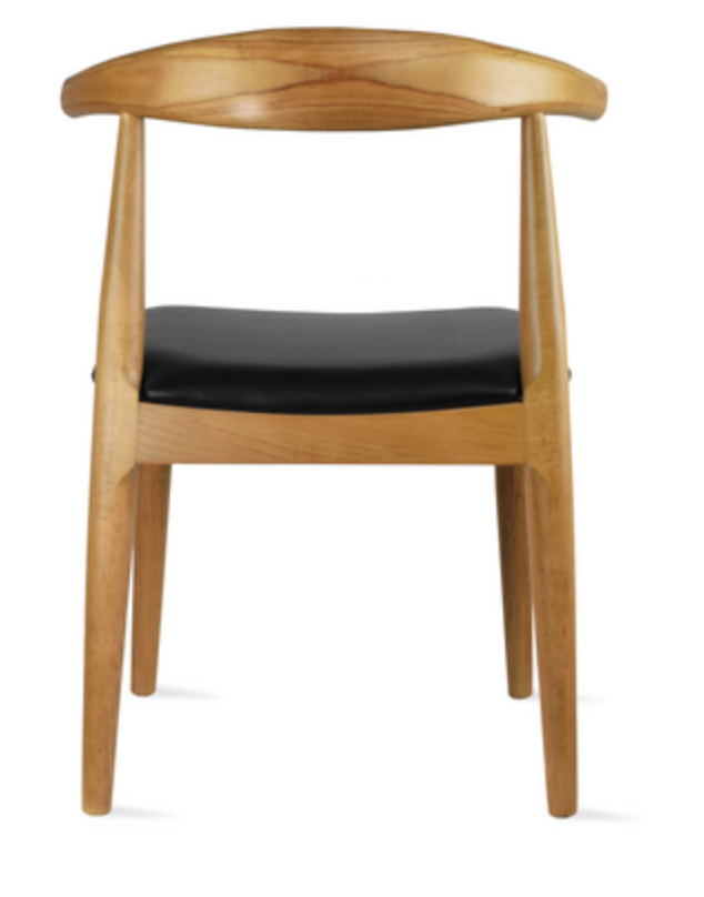 Light Walnut Mid-Century Dining Chair with Cushioned Seat