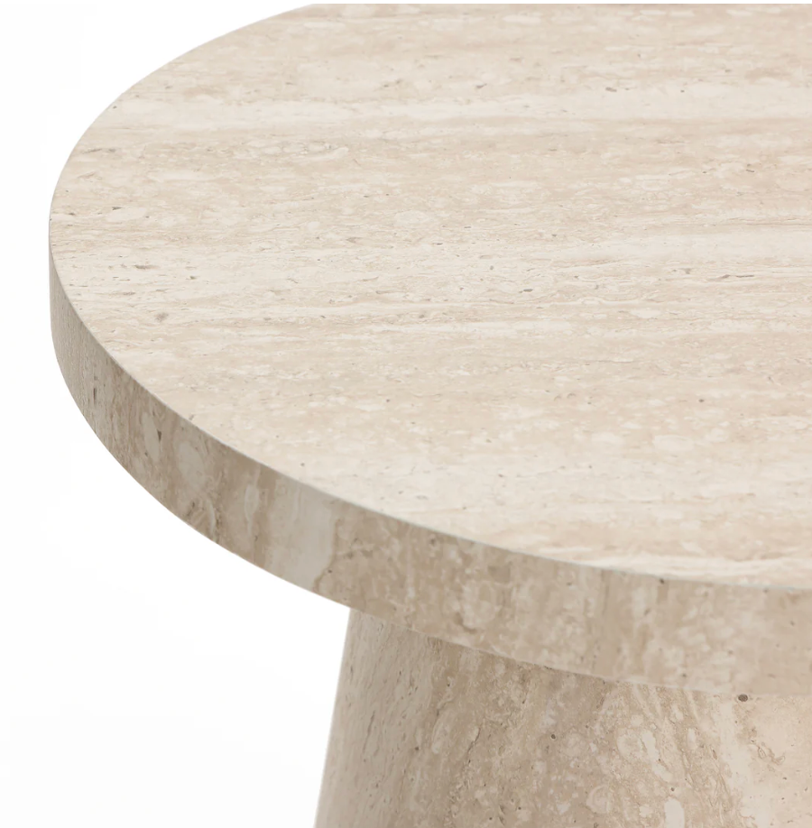 Stone Pattern Round Side Table