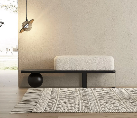 Sculptural Boucle Balance Bench