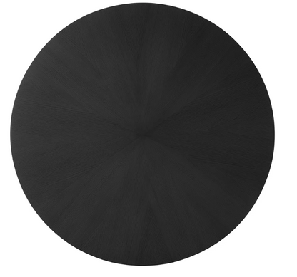 Black Fluted Pedestal Dining Table with Storage
