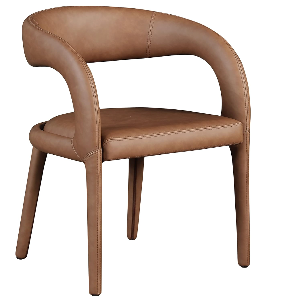 Camel Leather Mid-Century Chair
