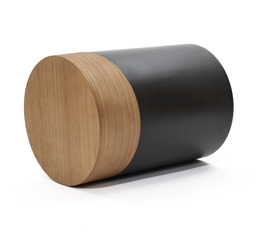 Natural Wood Round Accent Side Table