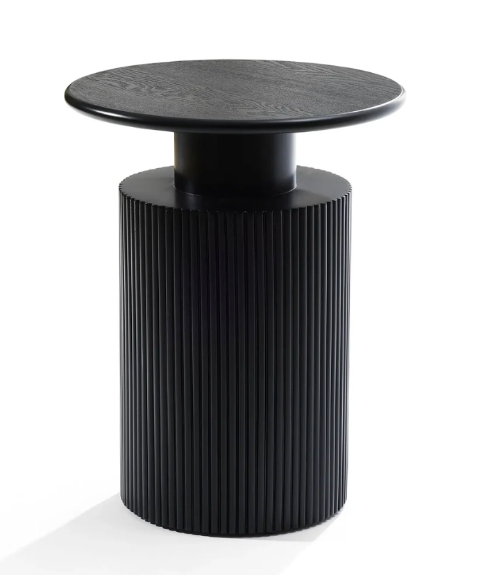 Black Fluted Side Table