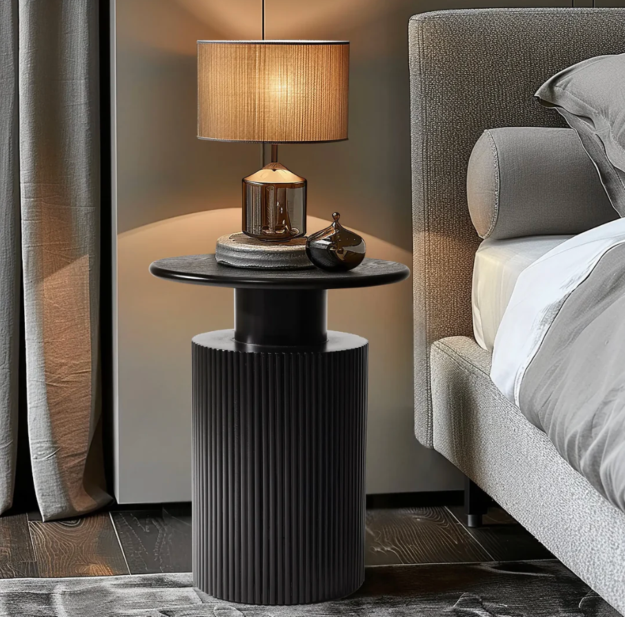Black Fluted Side Table