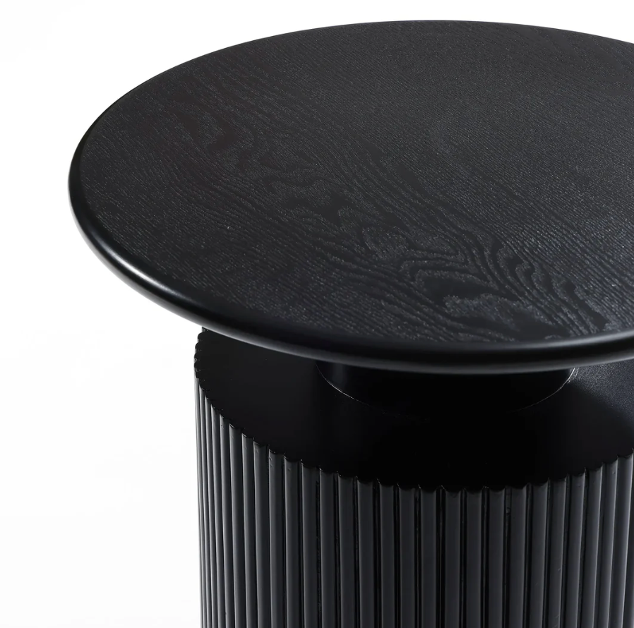 Black Fluted Side Table