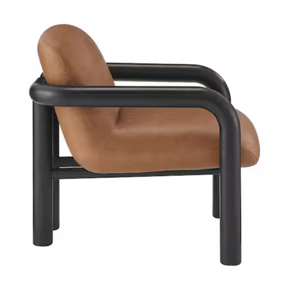 Sculptural Faux Leather Lounge Chair
