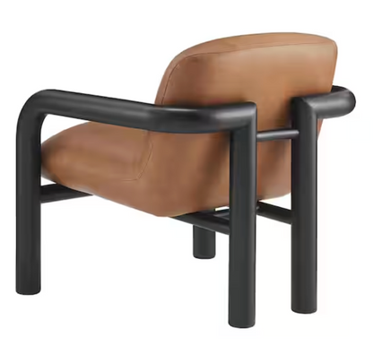 Sculptural Faux Leather Lounge Chair