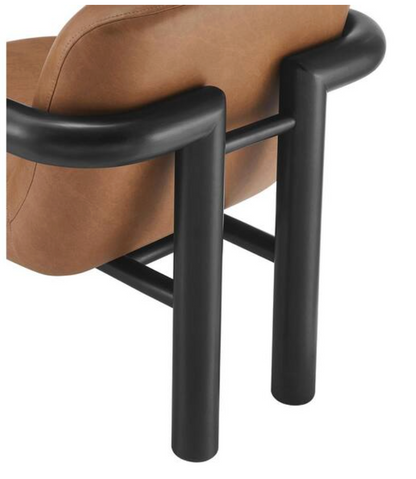 Sculptural Faux Leather Lounge Chair