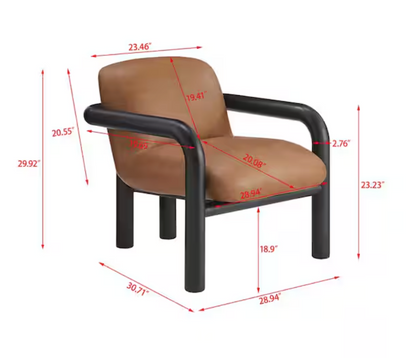 Sculptural Faux Leather Lounge Chair