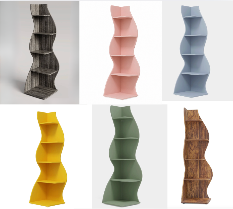 Wavy Corner Bookshelf
