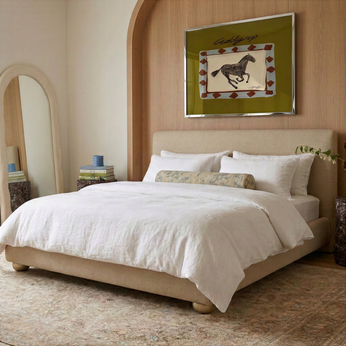 Rayne Textured Fabric Bed - TOV-B54946