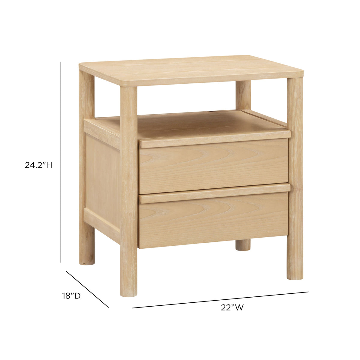 Tyra Ash 2-Drawer Nightstand - TOV-B55016