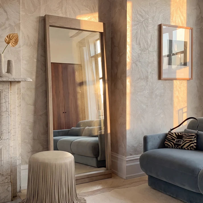 Aimee Solid Brushed Ash Floor Mirror