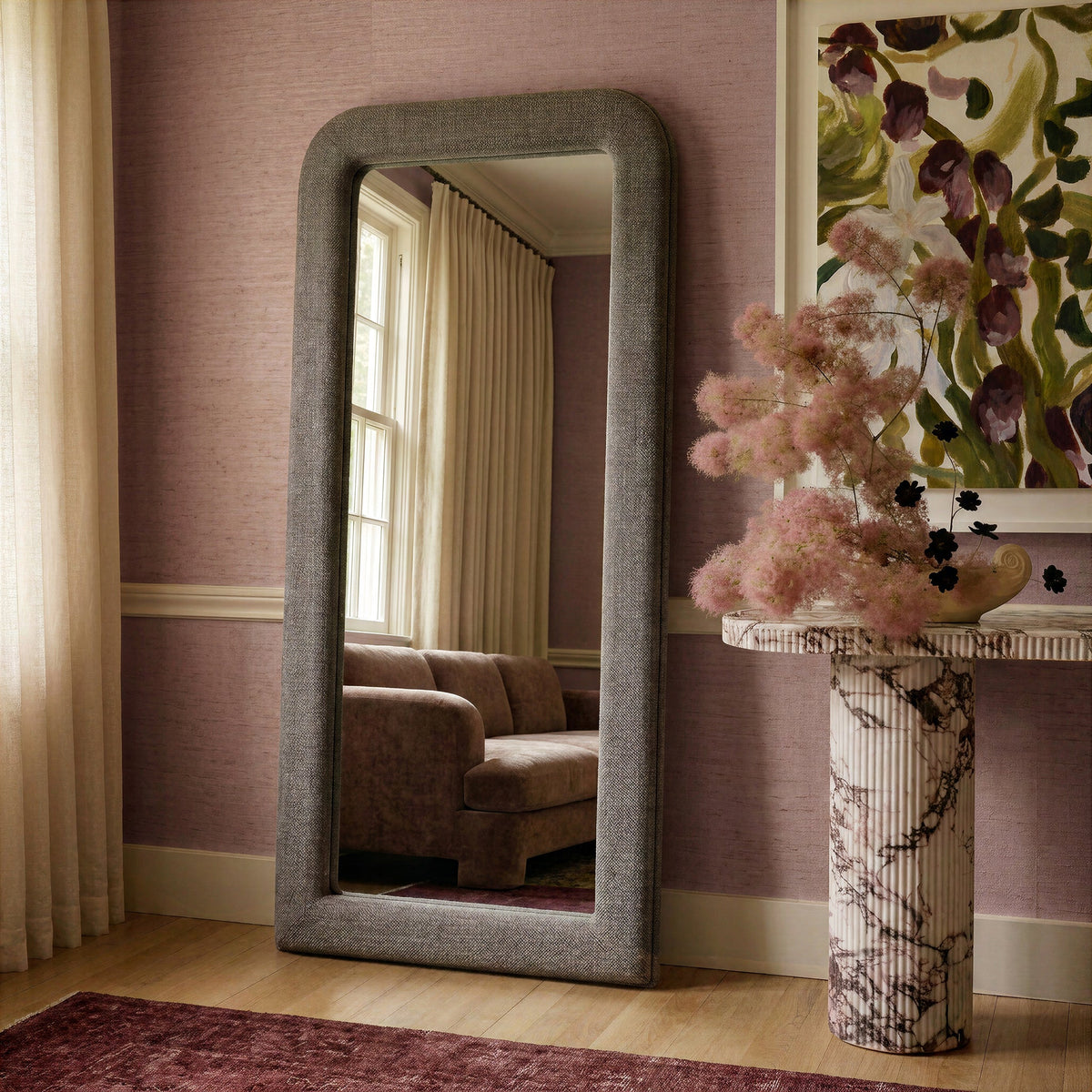 Heidi 43"X78" Upholstered Oversized Floor Mirror - TOV-C69399