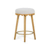 Oodle Performance Vegan Mohair Bar and Counter Stool - Cream / Natural Ash / Counter Height