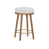 Oodle Performance Vegan Mohair Bar and Counter Stool - Cream / Light Walnut / Counter Height