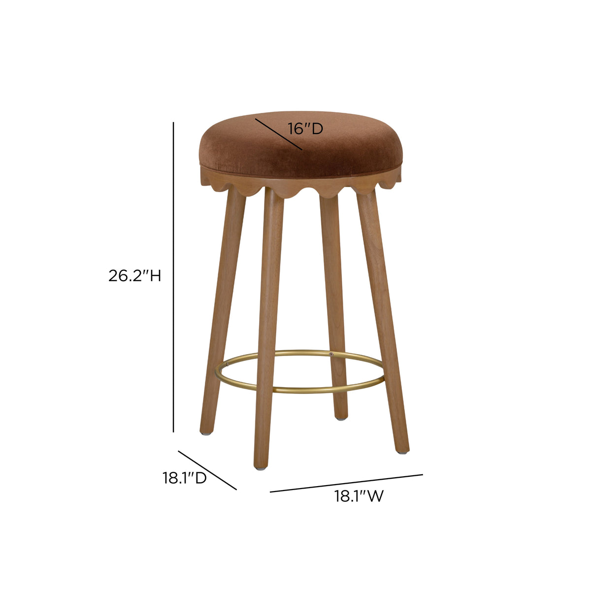 Oodle Performance Vegan Mohair Bar and Counter Stool - TOV-D54973