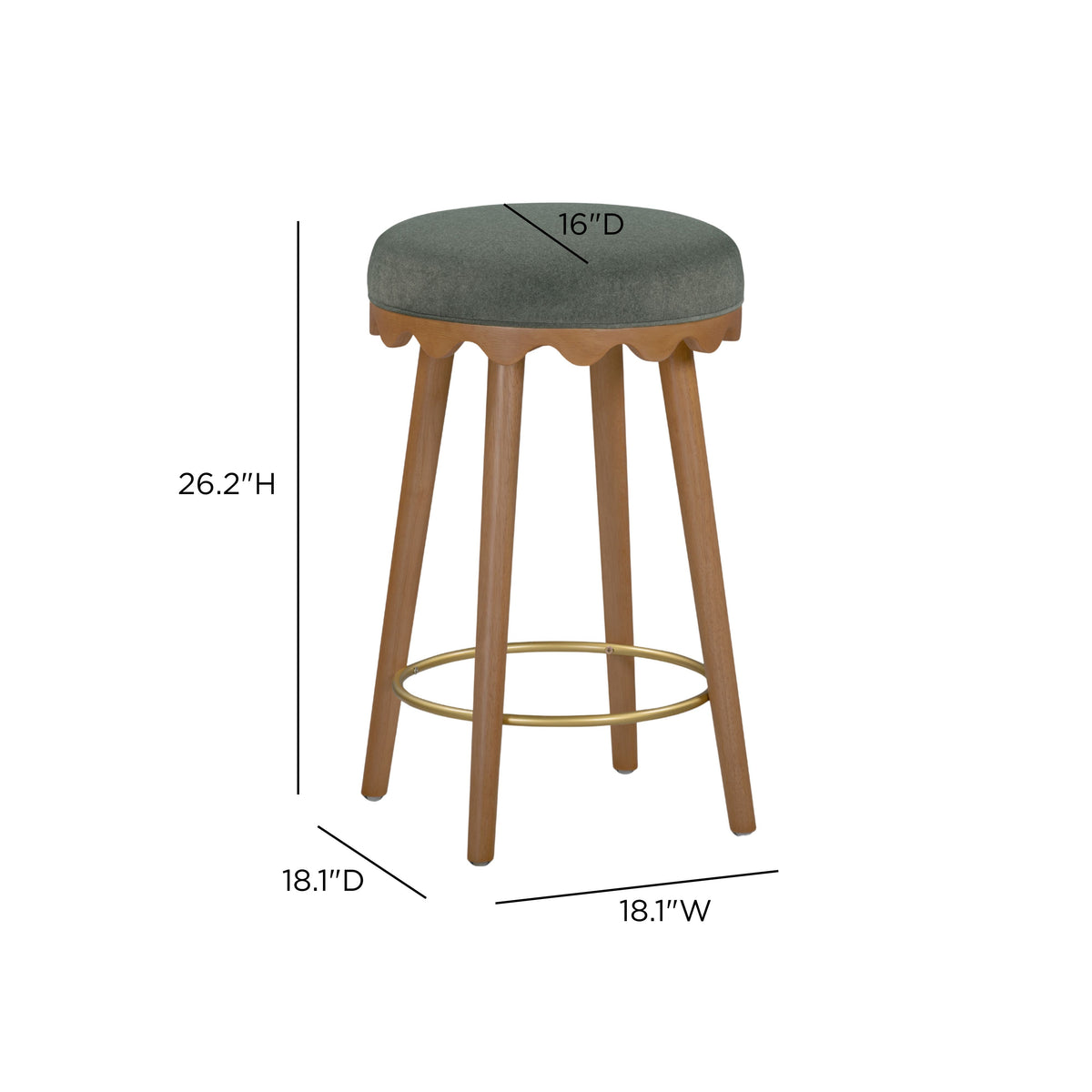 Oodle Performance Vegan Mohair Bar and Counter Stool - TOV-D54974