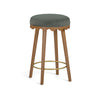 Oodle Performance Vegan Mohair Bar and Counter Stool - Green / Light Walnut / Counter Height