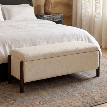 Abby Nubby Fabric Storage Bench - TOV-OC55020