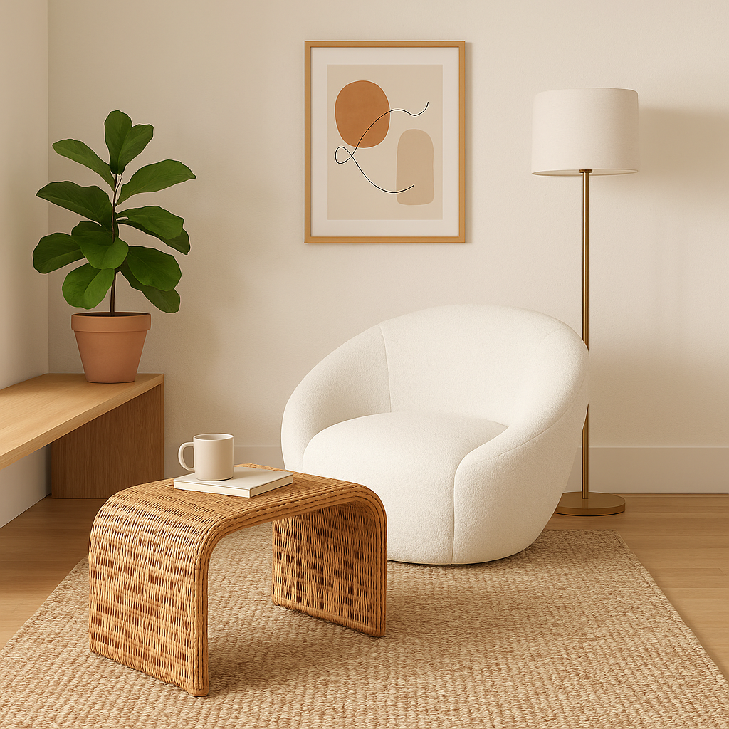 Cream Swivel Accent Chair