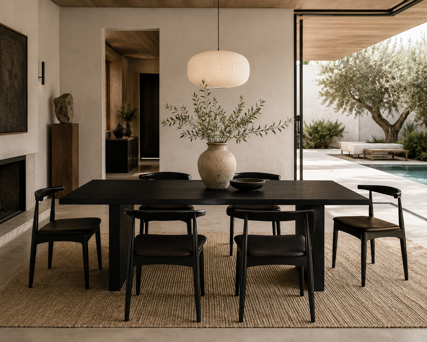 Adams Dining Chair (Black Cushion)