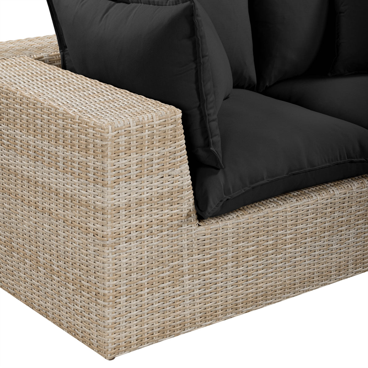 Cali Performance Fabric & Wicker Outdoor Sofa - REN-O11243