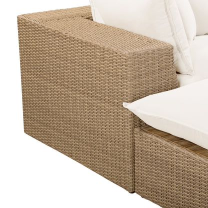 Cali 4-Piece Performance Fabric & Wicker Outdoor Sectional - REN-O12163-SEC