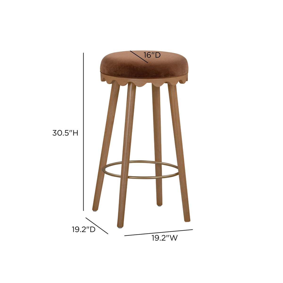 Oodle Performance Vegan Mohair Bar and Counter Stool - TOV-D54967