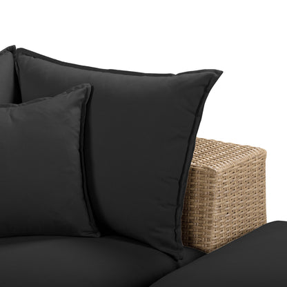 Cali 4-Piece Performance Fabric & Wicker Outdoor Sectional - REN-O12243-SEC