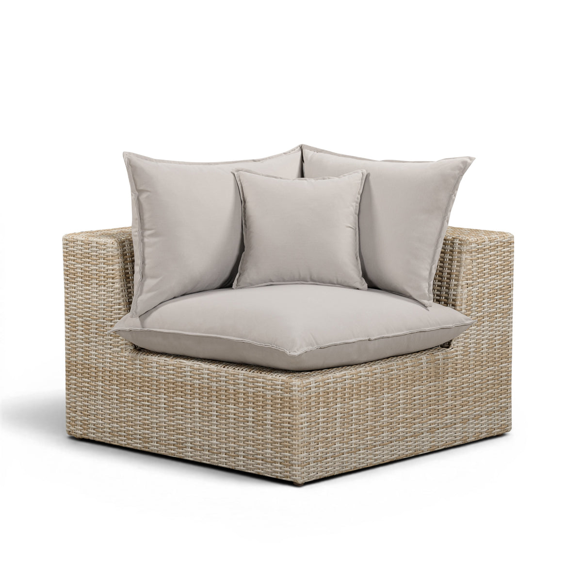 Cali Performance Fabric & Wicker Outdoor Corner Chair - REN-O11233-C