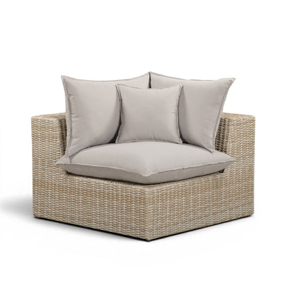 Cali Performance Fabric & Wicker Outdoor Corner Chair - REN-O11233-C