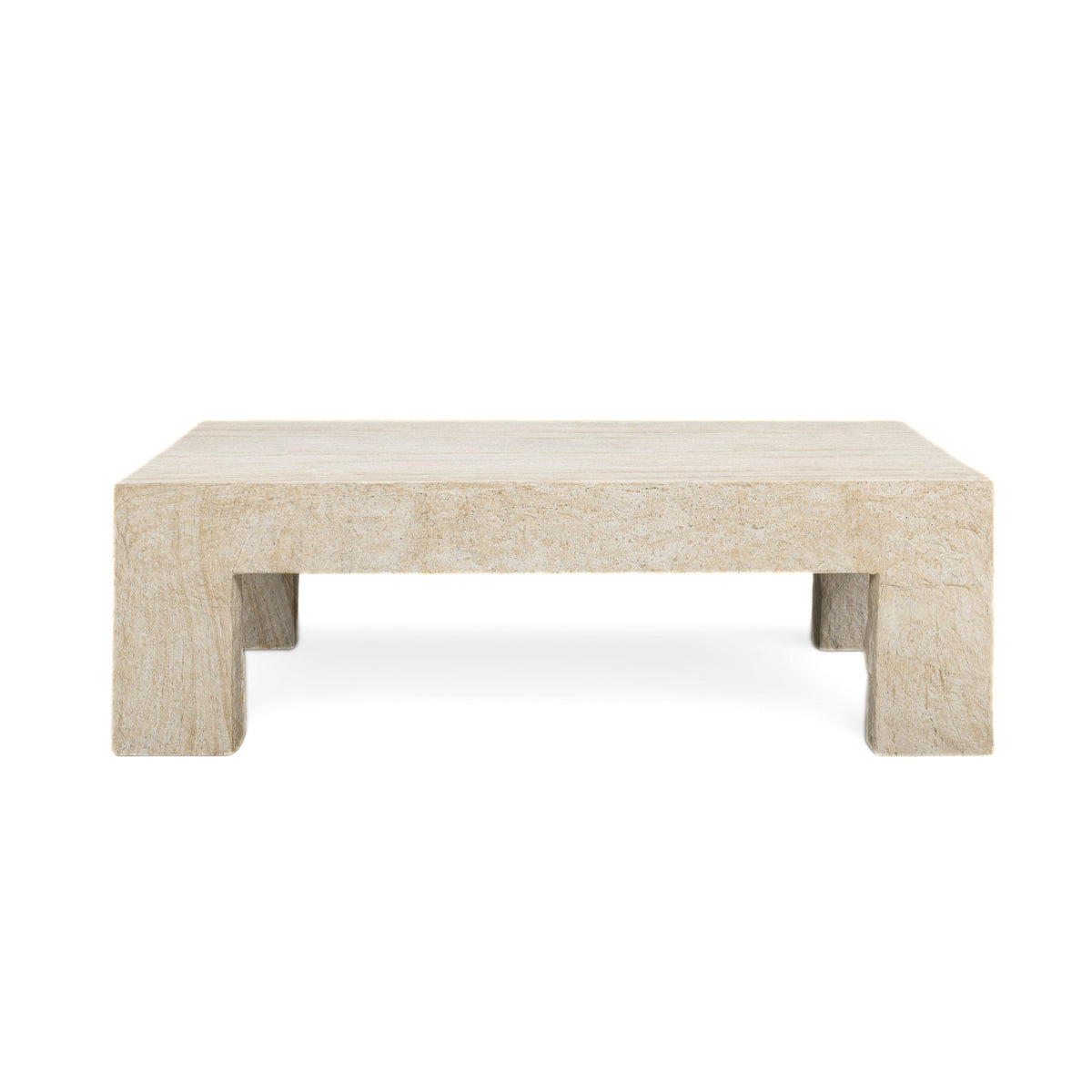 Roxanne Faux Travertine Indoor/Outdoor Concrete Coffee Table - TOV-OC54938