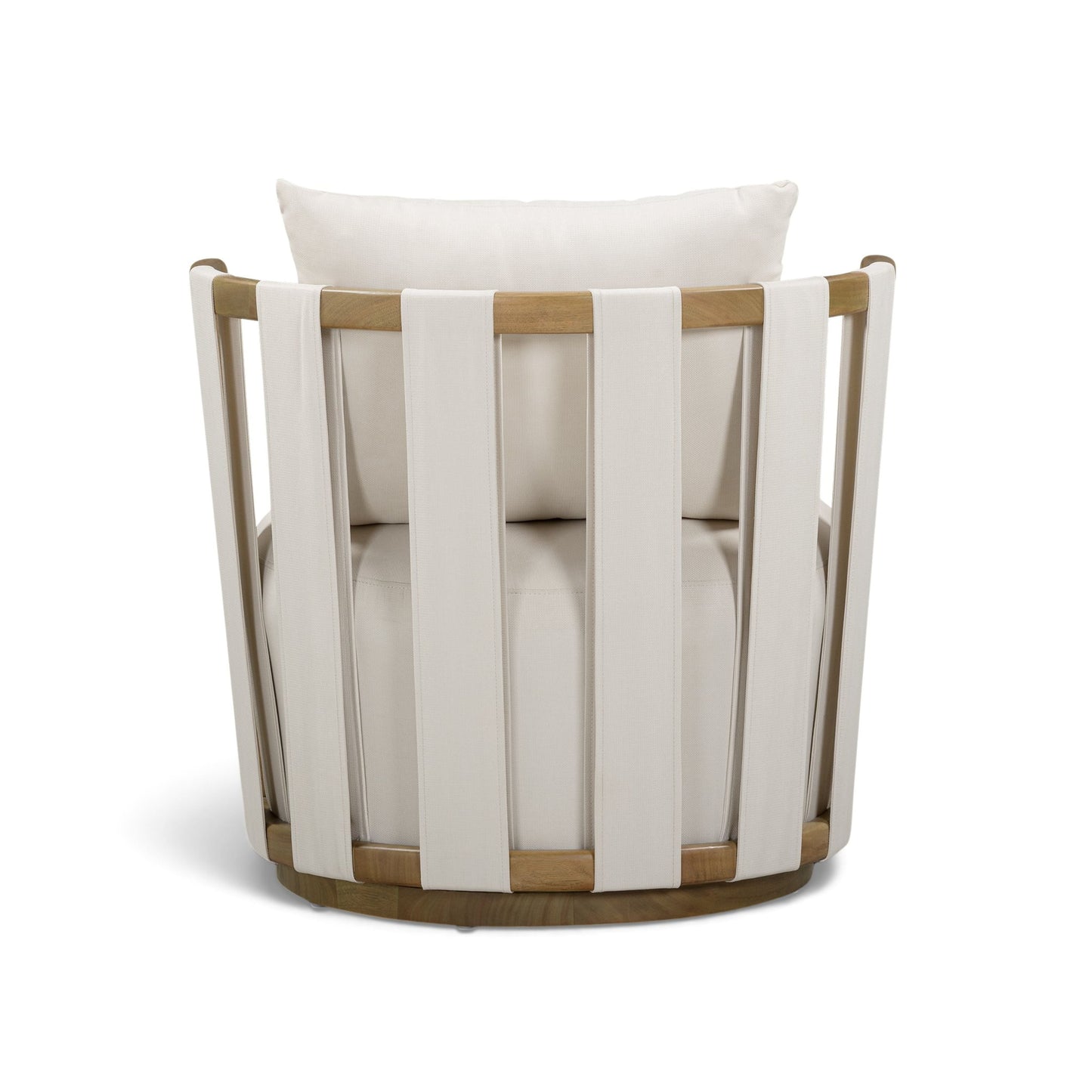 Paolo Cream Upcycled Basketweave Fabric Outdoor Accent Chair - TOV-O54860