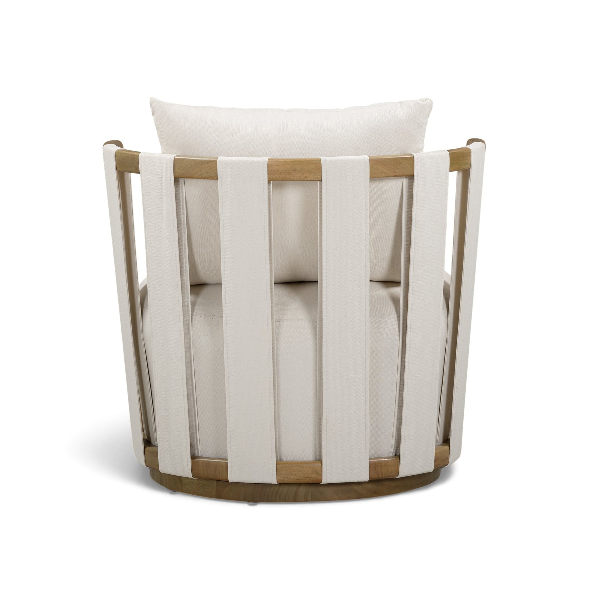 Paolo Cream Upcycled Basketweave Fabric Outdoor Accent Chair - TOV-O54860