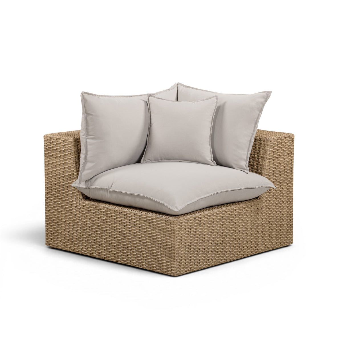 Cali Performance Fabric & Wicker Outdoor Corner Chair - REN-O12233-C