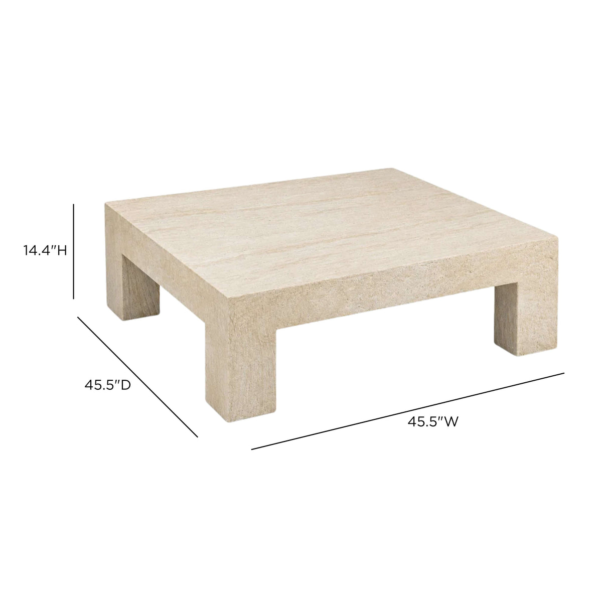 Roxanne Faux Travertine Indoor/Outdoor Concrete Coffee Table - TOV-OC54938