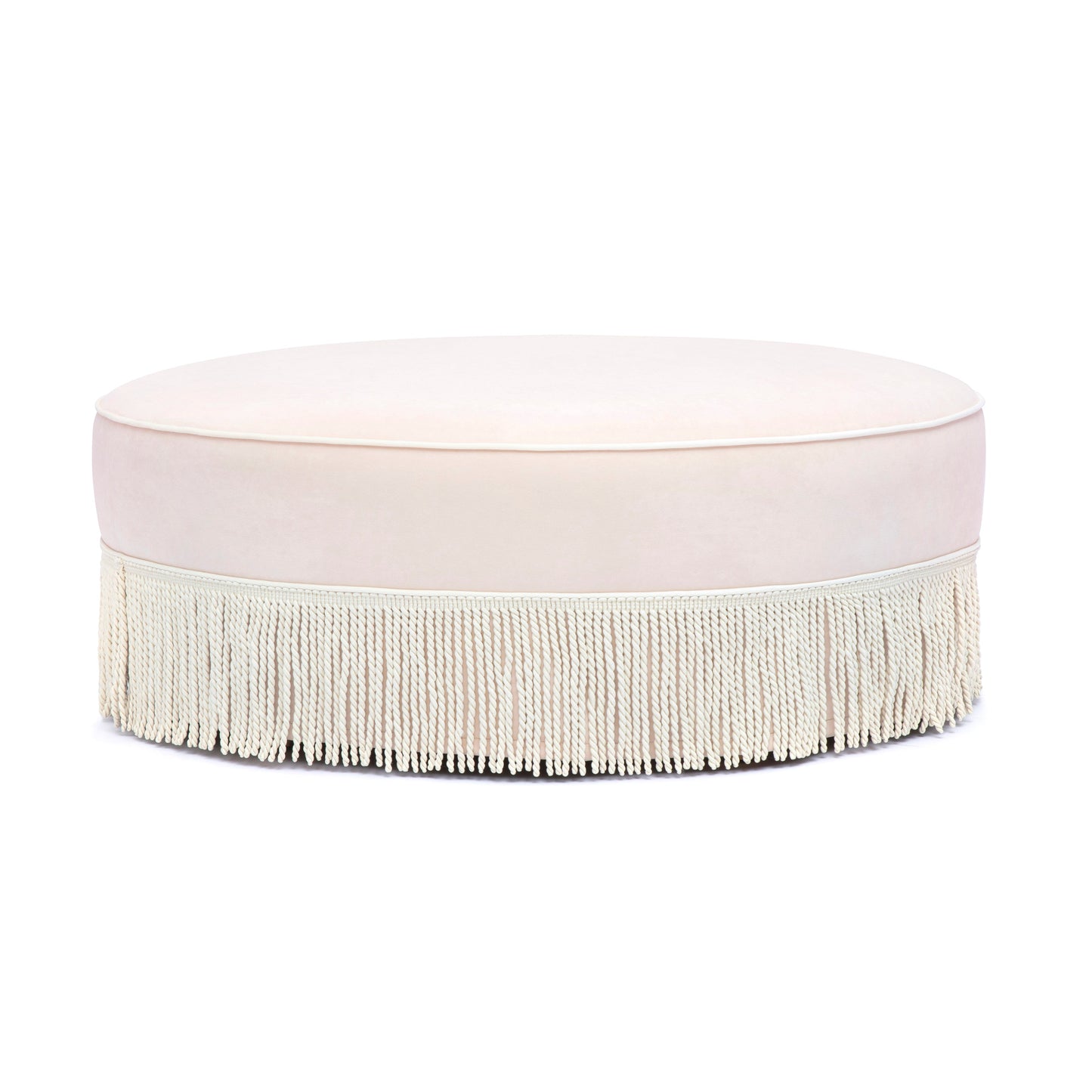 Tassy Tasseled Round Ottoman - TOV-OC69534