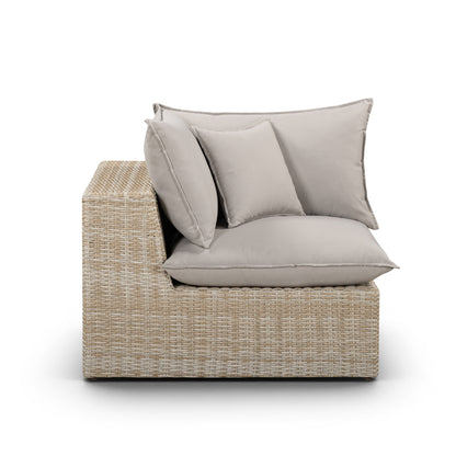 Cali Performance Fabric & Wicker Outdoor Corner Chair - REN-O11233-C