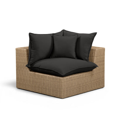 Cali Performance Fabric & Wicker Outdoor Corner Chair - REN-O12243-C