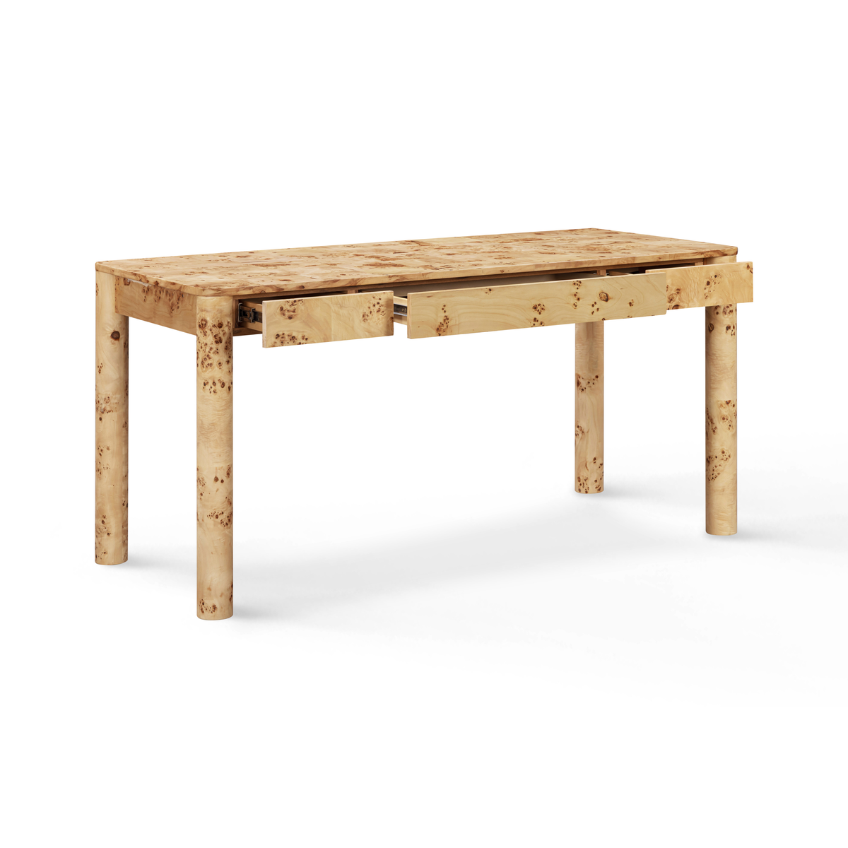 Berri Natural Burl 3-Drawer Work Desk - TOV-H54538