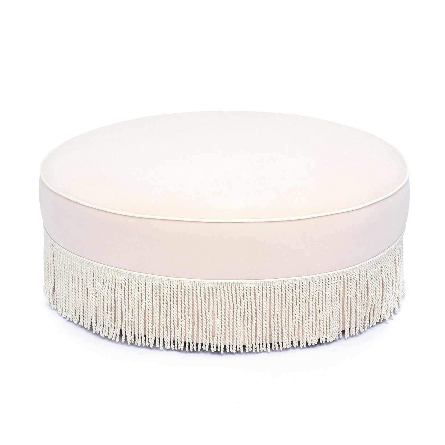 Tassy Tasseled Round Ottoman - TOV-OC69534
