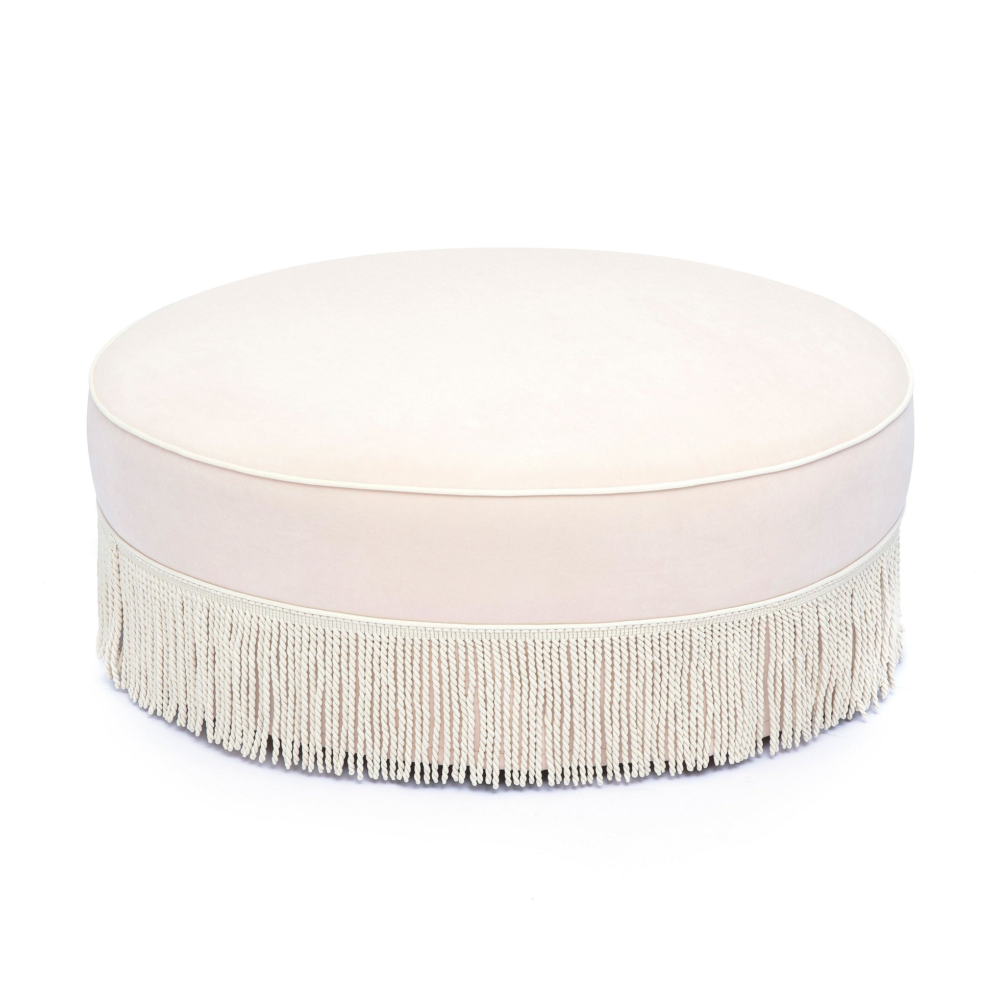 Tassy Tasseled Round Ottoman - TOV-OC69534