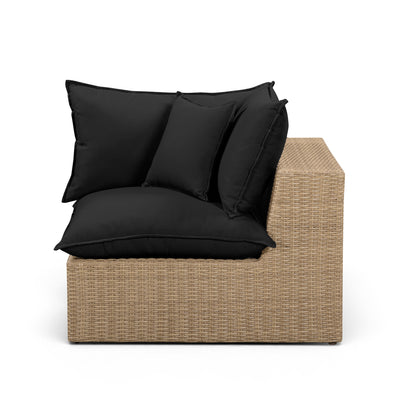 Cali Performance Fabric & Wicker Outdoor Corner Chair - REN-O12243-C