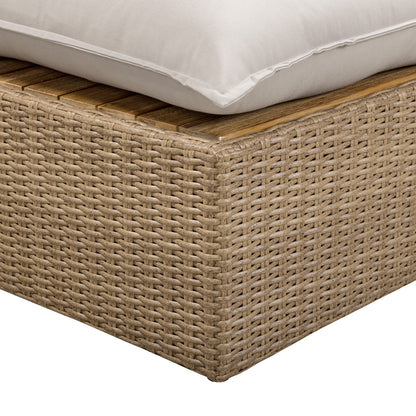 Cali Performance Fabric & Wicker Outdoor Ottoman - REN-O12234