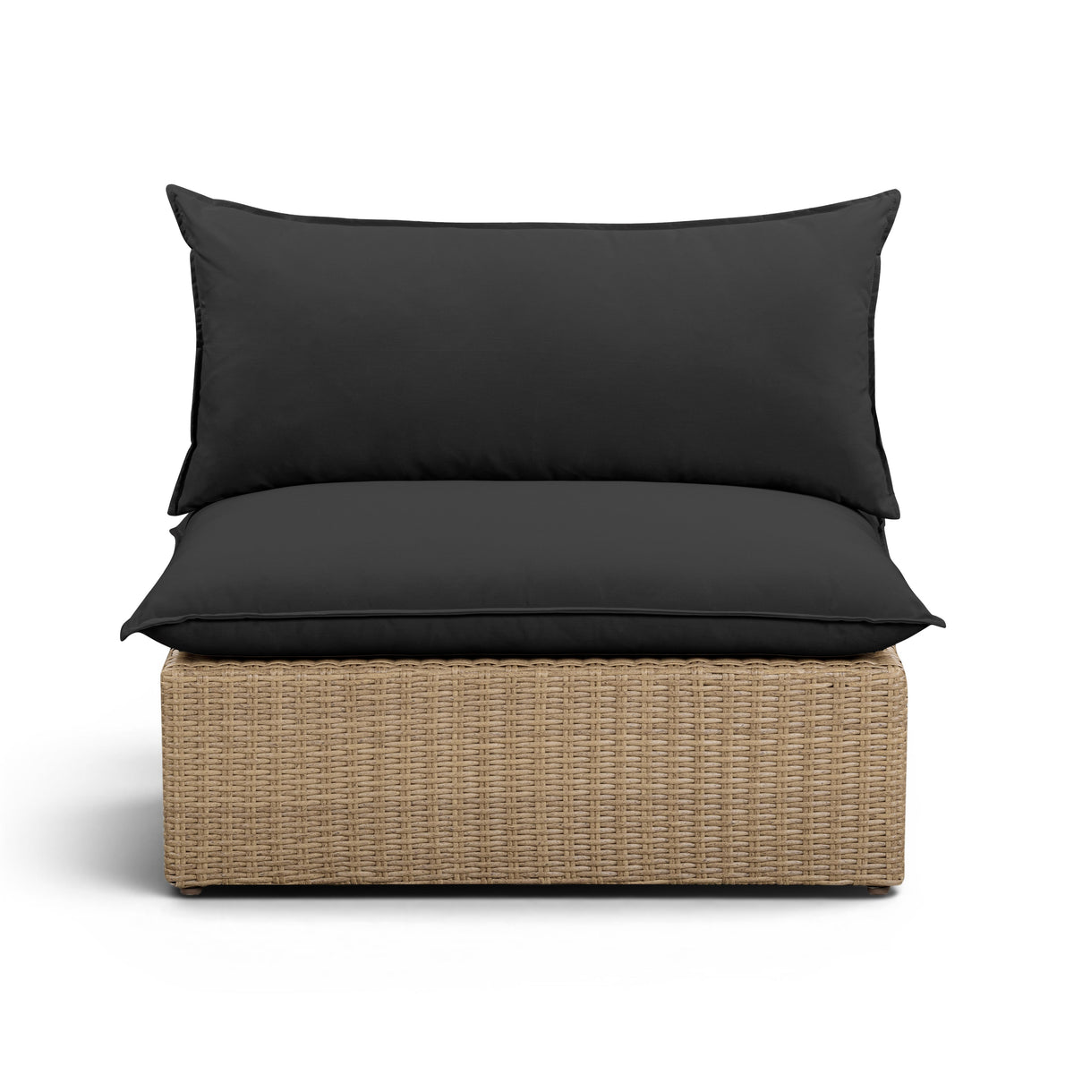 Cali Performance Fabric & Wicker Outdoor Armless Chair - REN-O12243-AC