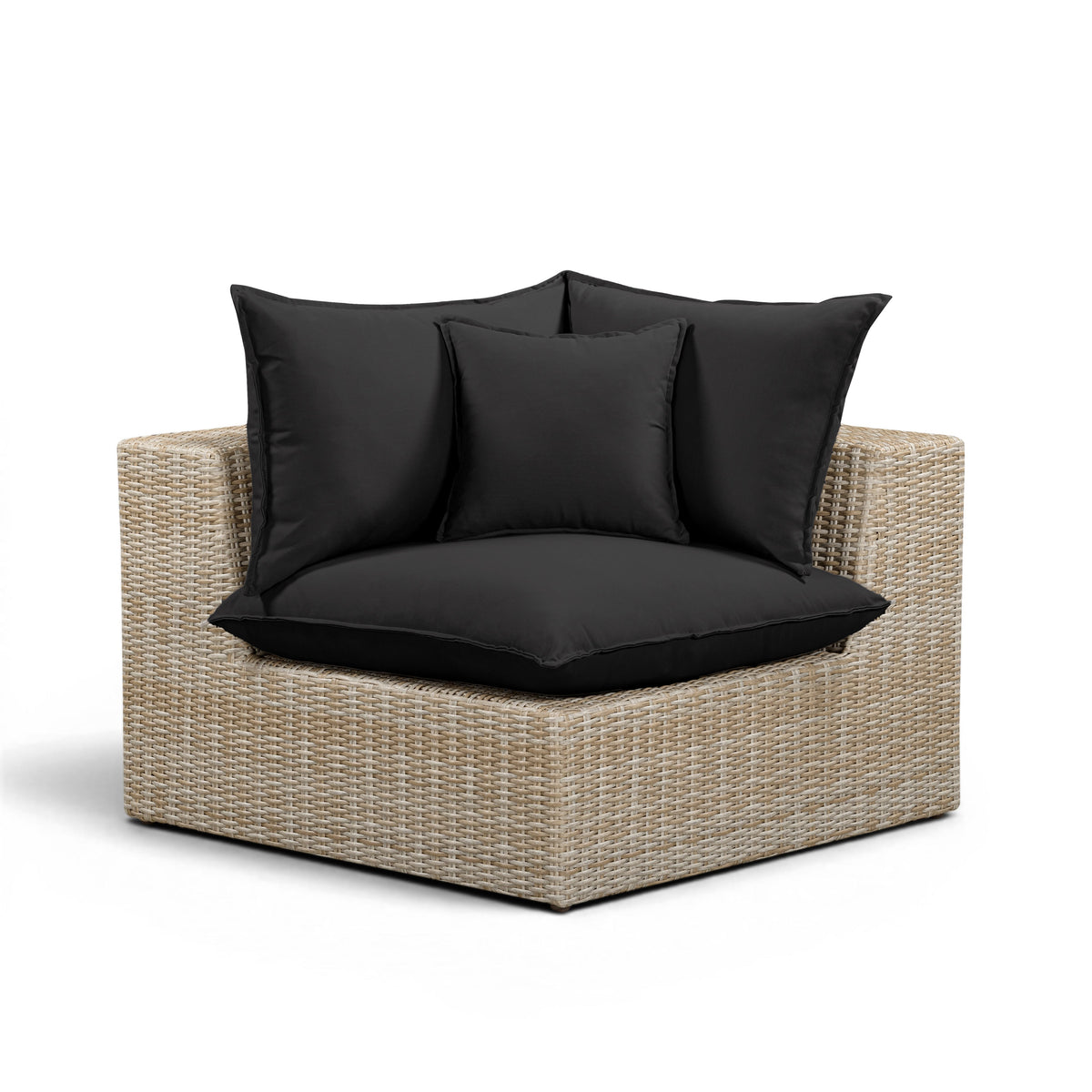 Cali Performance Fabric & Wicker Outdoor Corner Chair - REN-O11243-C
