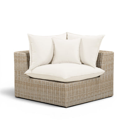 Cali Performance Fabric & Wicker Outdoor Corner Chair - REN-O11163-Corner