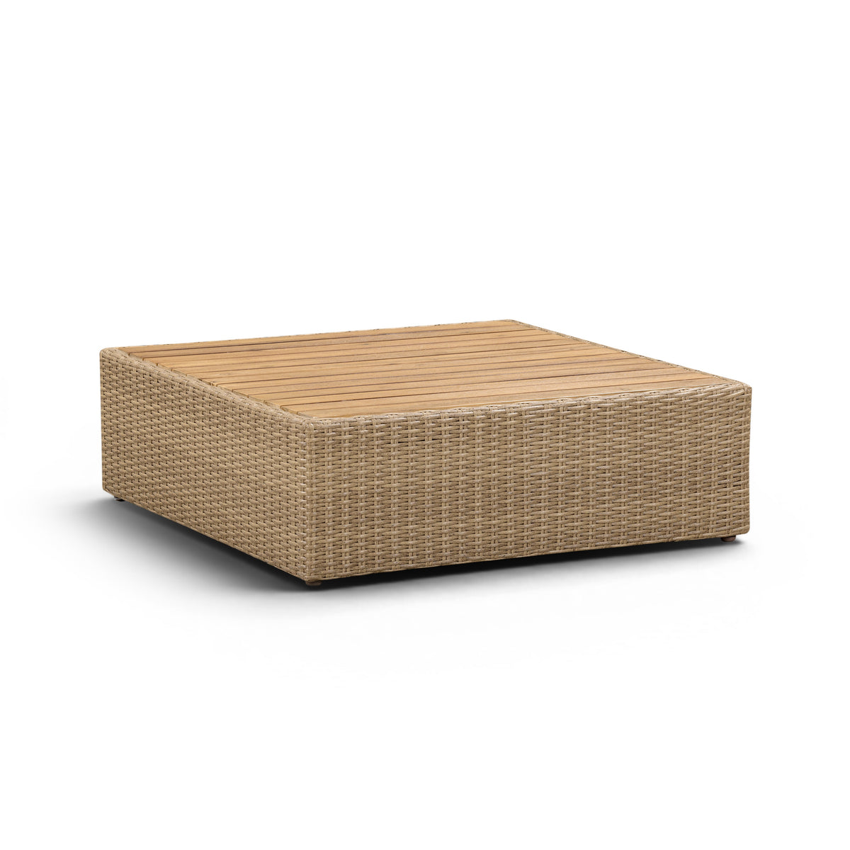 Cali Performance Fabric & Wicker Outdoor Ottoman - REN-O12164